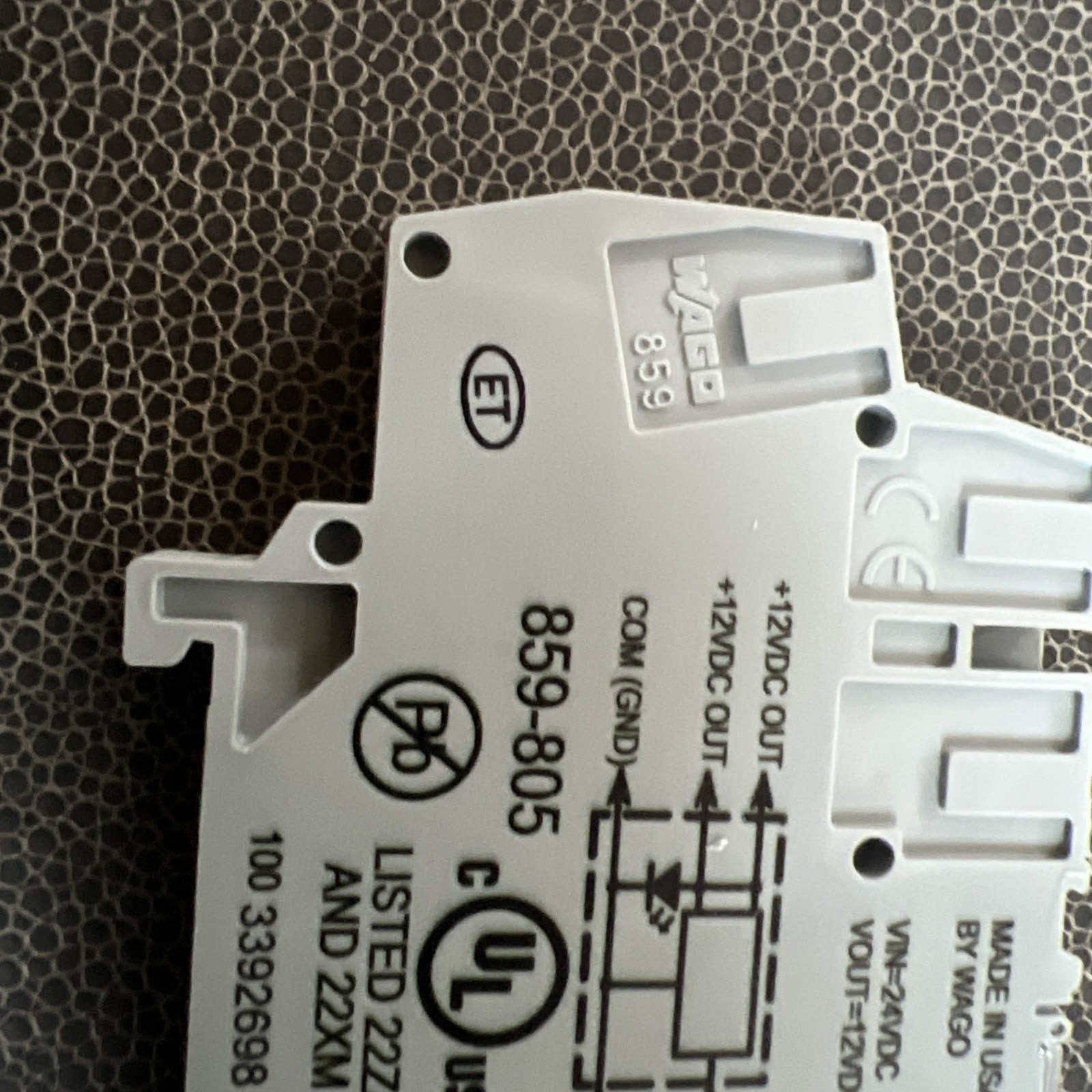 Wago 1 x 859-805 DC/DC Converter DIN 5-6 mm / 0.24 in 0.08-2.5 mm AWG 28-14 NOS