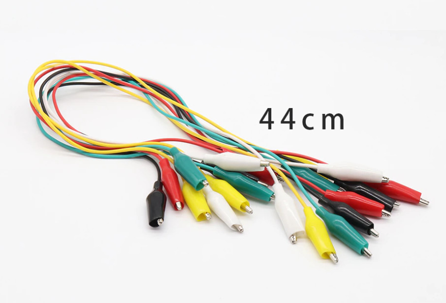 Double-Ended Alligator Crocodile Clip Test Jumper Wire Cable Lead Set 10 Pcs.