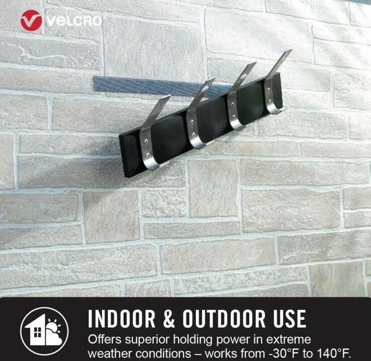 Indoor / Outdoor Use, 1 Roll, 10ft x 1in, Holds 6.8kgs, Black