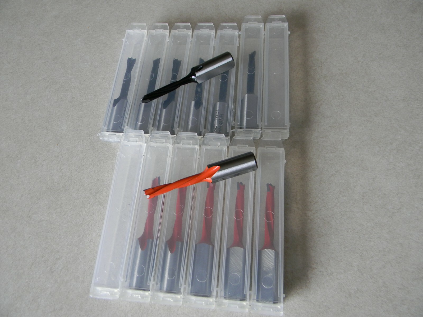 13 pc. line boring bit 5mm, 57mm long, 10mm shank, 7 RH and 6LH