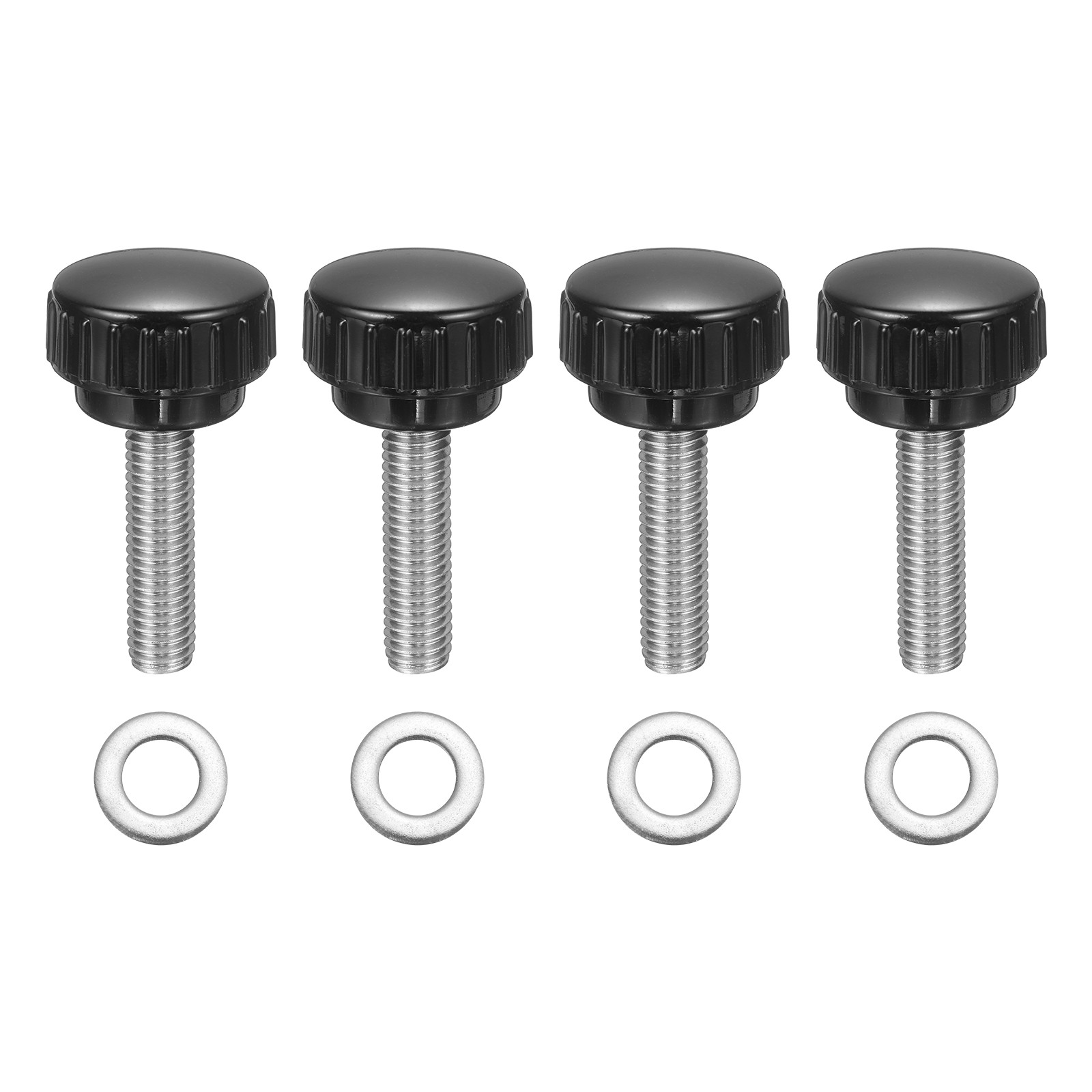 4Pcs Knurled Clamping Knobs, M8 x 30mm 25mm Width Handle Bolts Grip with Washers