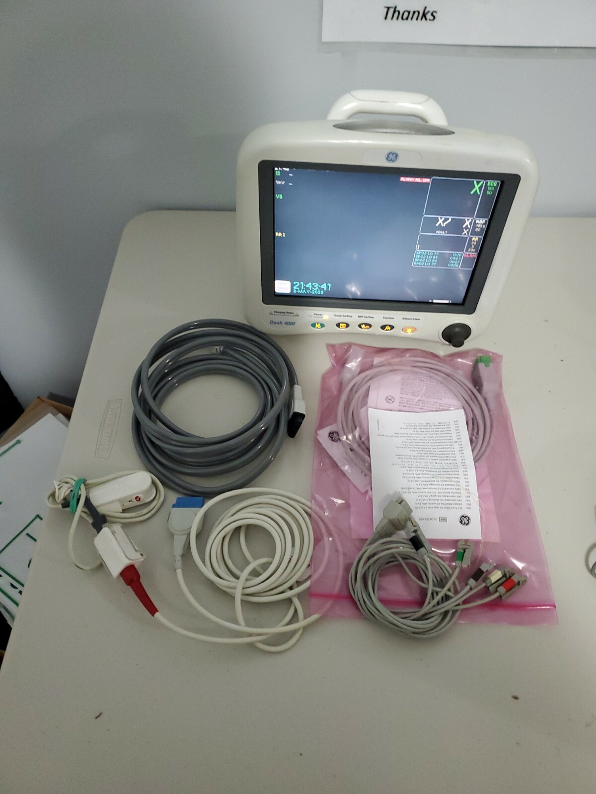 GE Dash 4000 Patient Monitor – 2 IBP, Eco2 enabled, Masimo , NellcoSPO2, Printer
