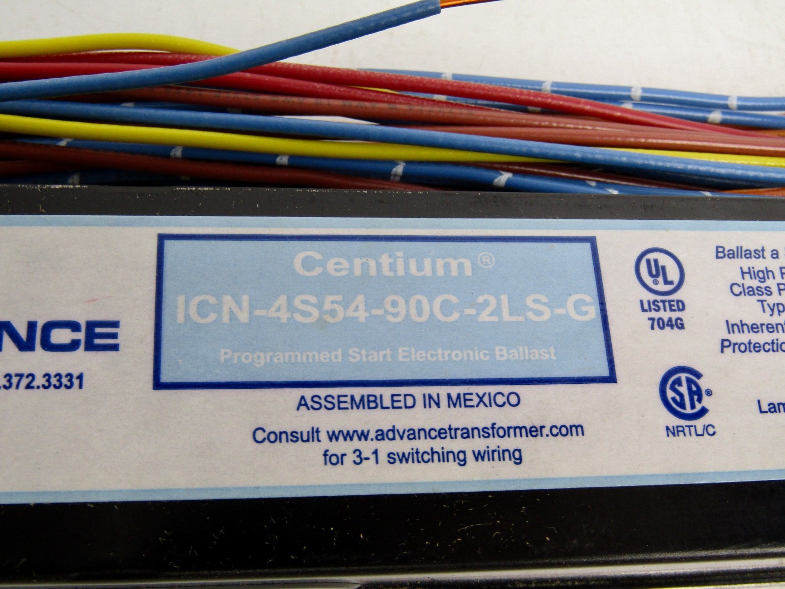 Lot of 3 Advance ICN-4S54-90C-2LS-G Programmed Start Fluorescent Ballast 4-Lamp