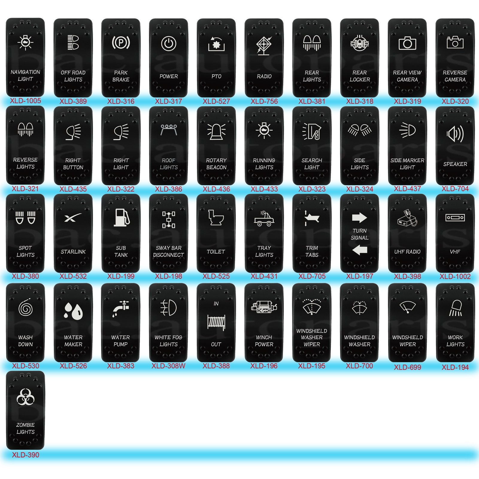 Rocker Switch Button Red Led Light Bar ON OFF 5Pin/7Pin For Car Boat Truck Parts