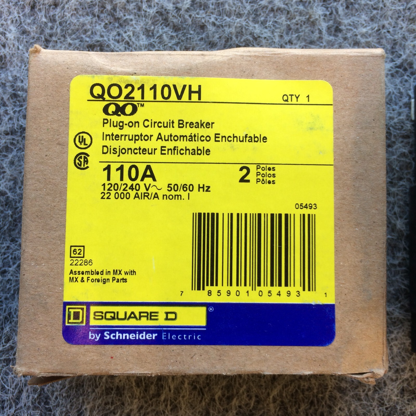 Square D QO2110VH 110 A Miniature Circuit Breaker (Ships Same Day)
