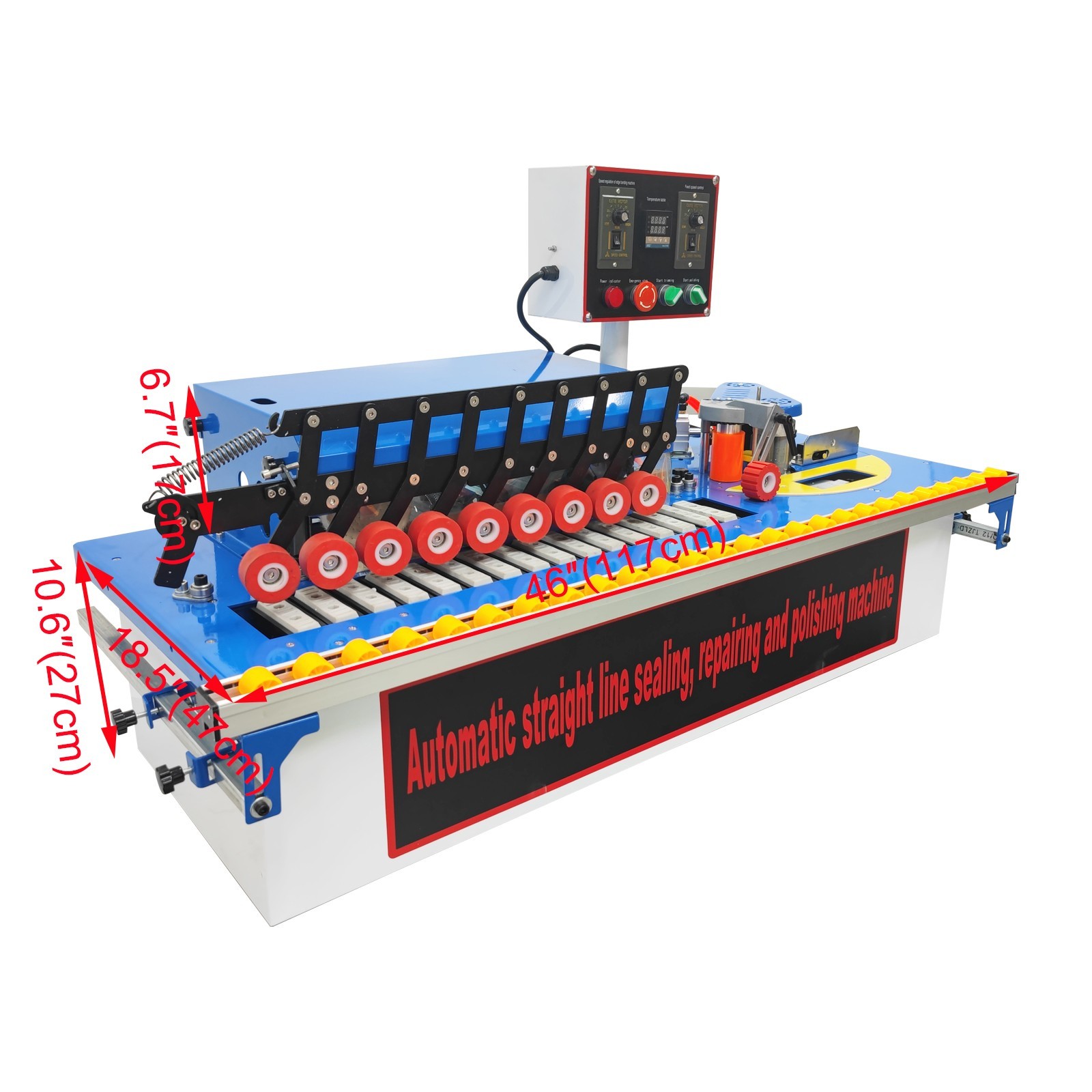 110V Woodworking Curve&Straight Edge Bander Double-sided Polishing Trimming