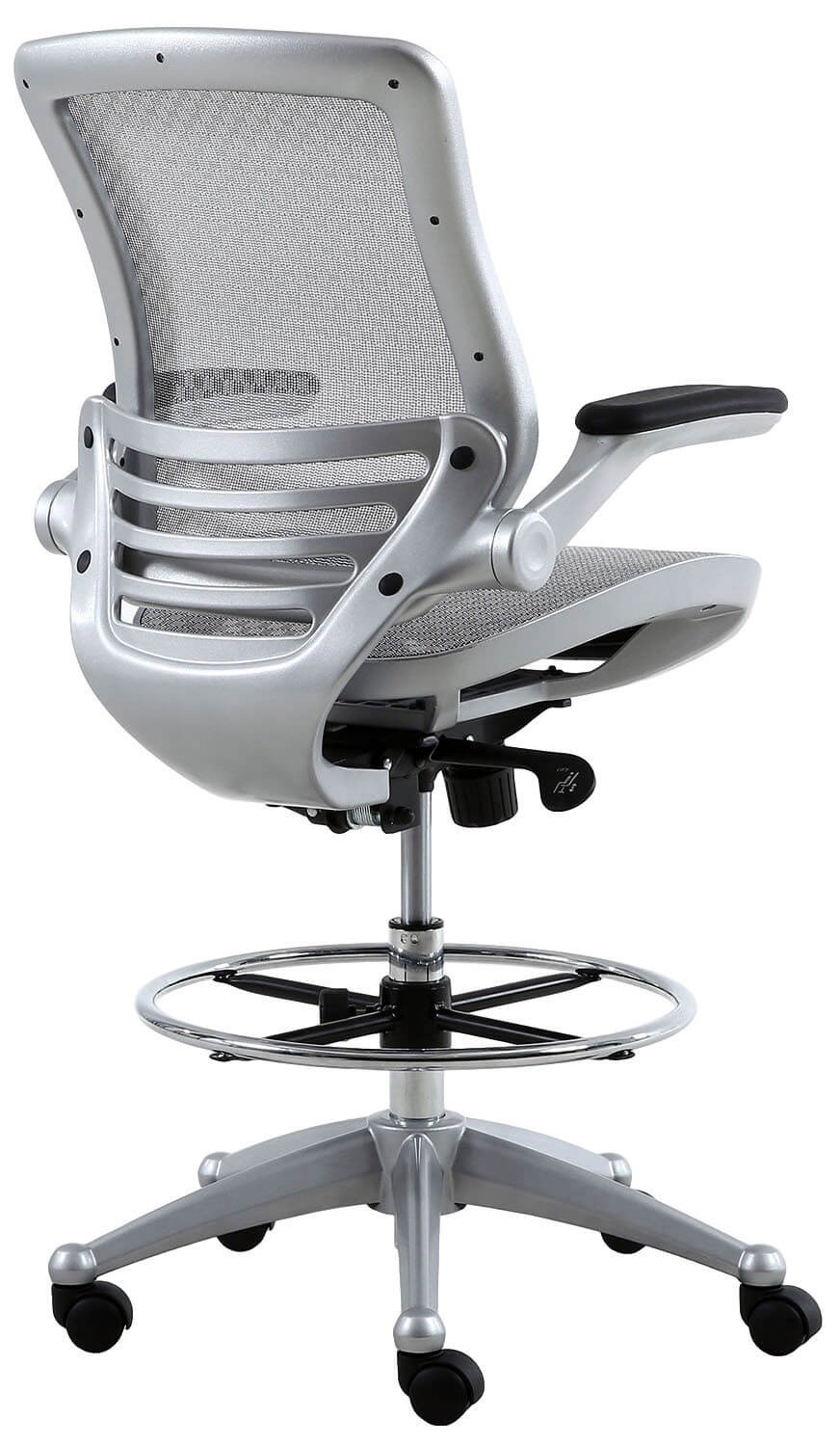 Harwick Evolve All Mesh Heavy Duty Drafting Chair – Platinum Finish [2250D-GY]