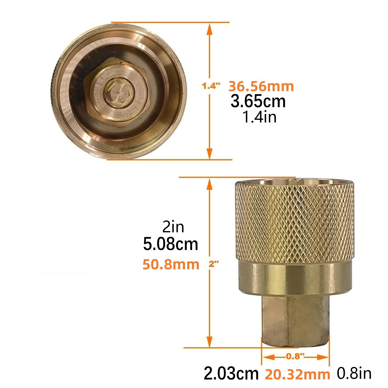 RE7141F Brass Forklift Connector Female Fitting Connection Propane Tank Adapter