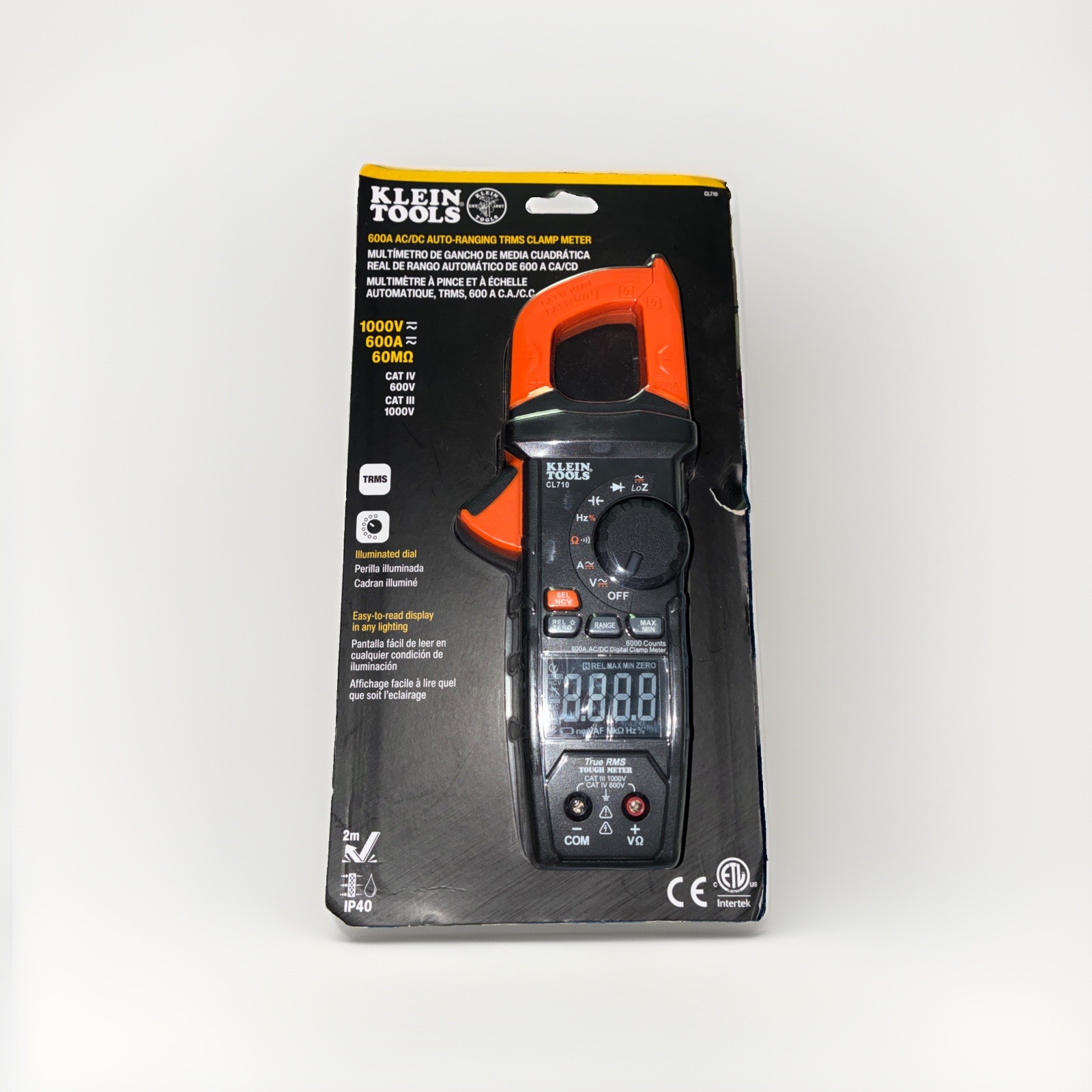 KLEIN TOOLS CL710 600A AC/DC AUTO-RANGING DIGITAL CLAMP METER NEW