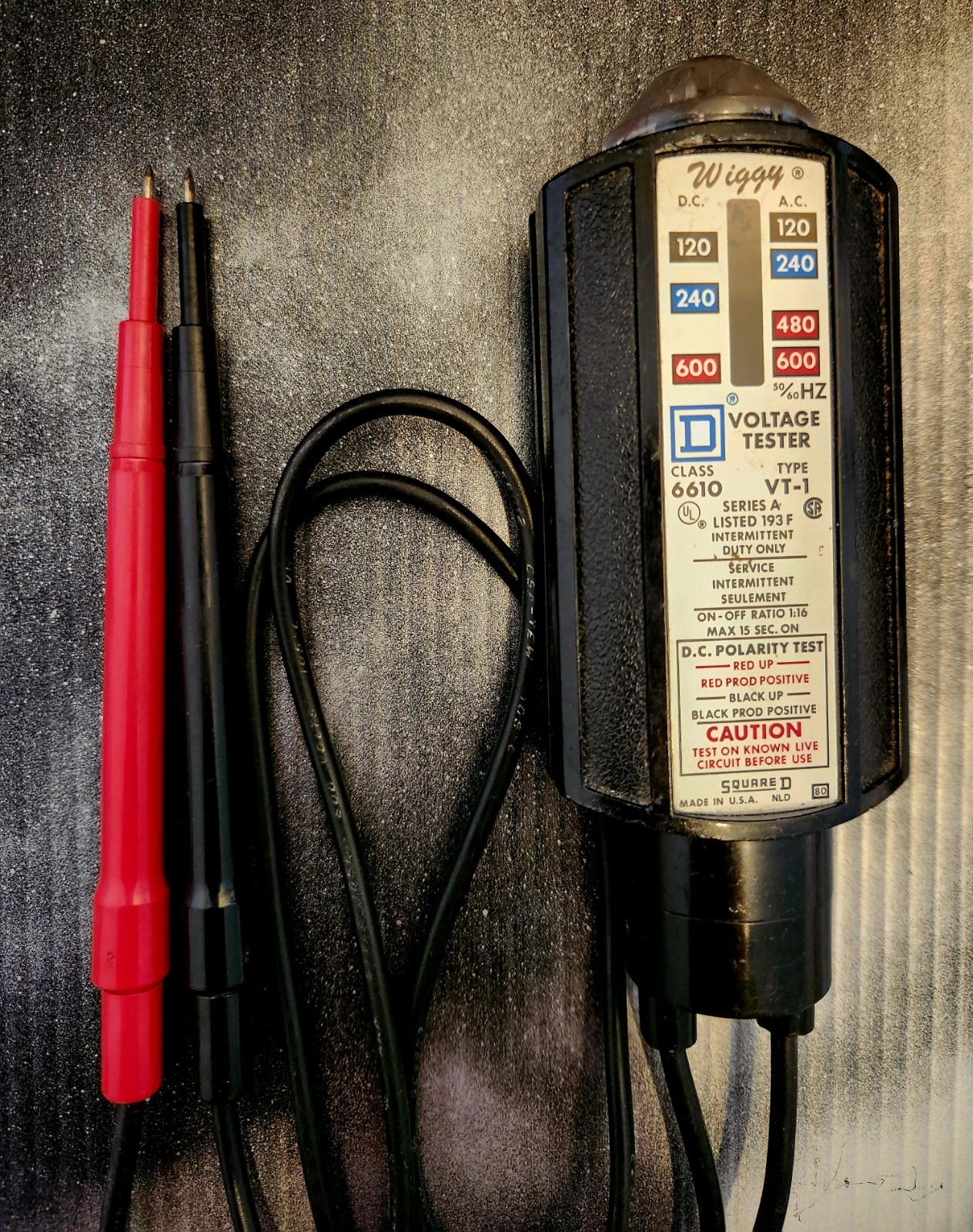 WIGGY Class 6610 Square D Voltage Tester Type VT-1 AC, DC Series A