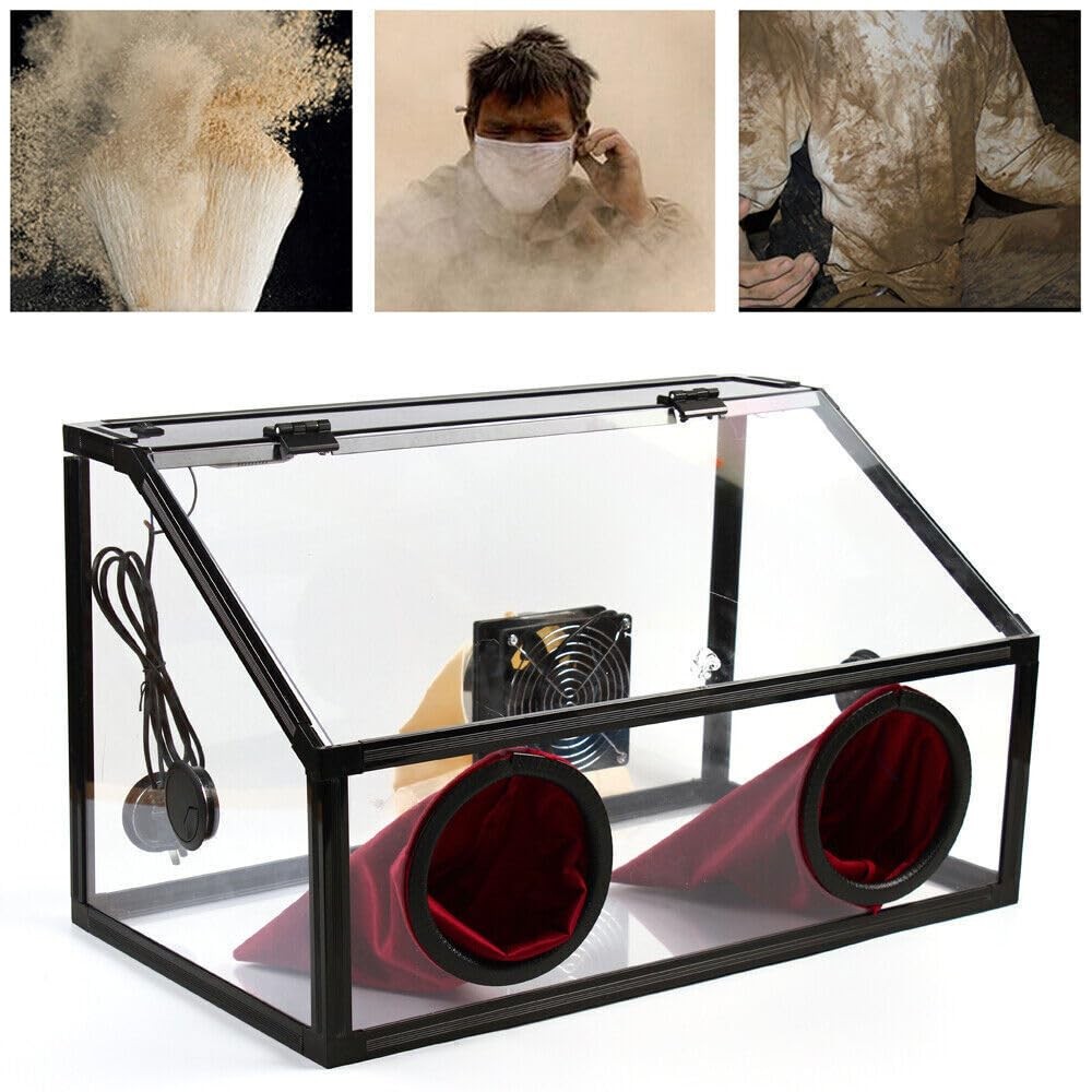 LYNICESHOP Fully Enclosed Electric Grinding Table Polisher, Dust Black Or Red