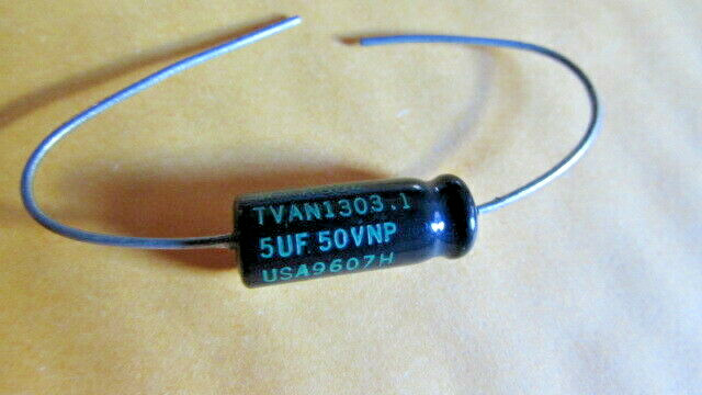 5uF 50VNP 5uF 50V Sprague TVAN1303.1 Axial Capacitor 85*C 185*F USA Qty: 1 piece