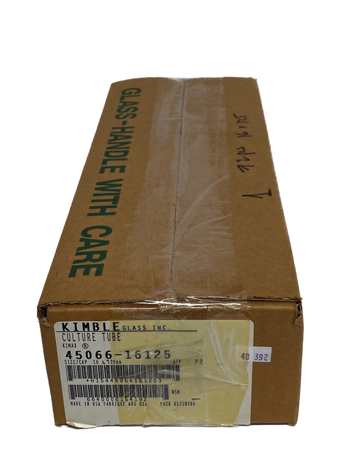 New (72) KIMAX Glass 16x125mm Reusable Culture Tubes Round Bttm Caps 45066-16125