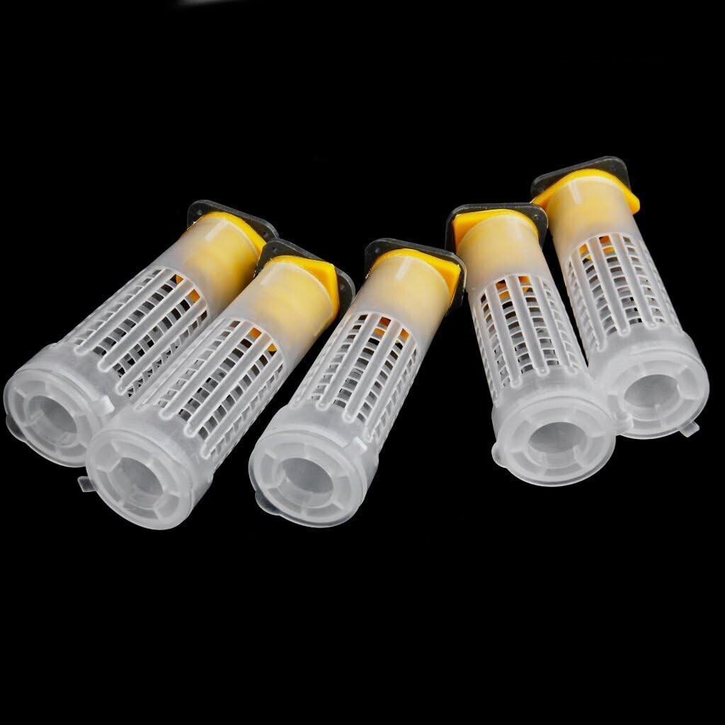 40pcs Mini Beekeeping Rearing Cup Kit Queen Bee Cages Bee Cell Protective Cover