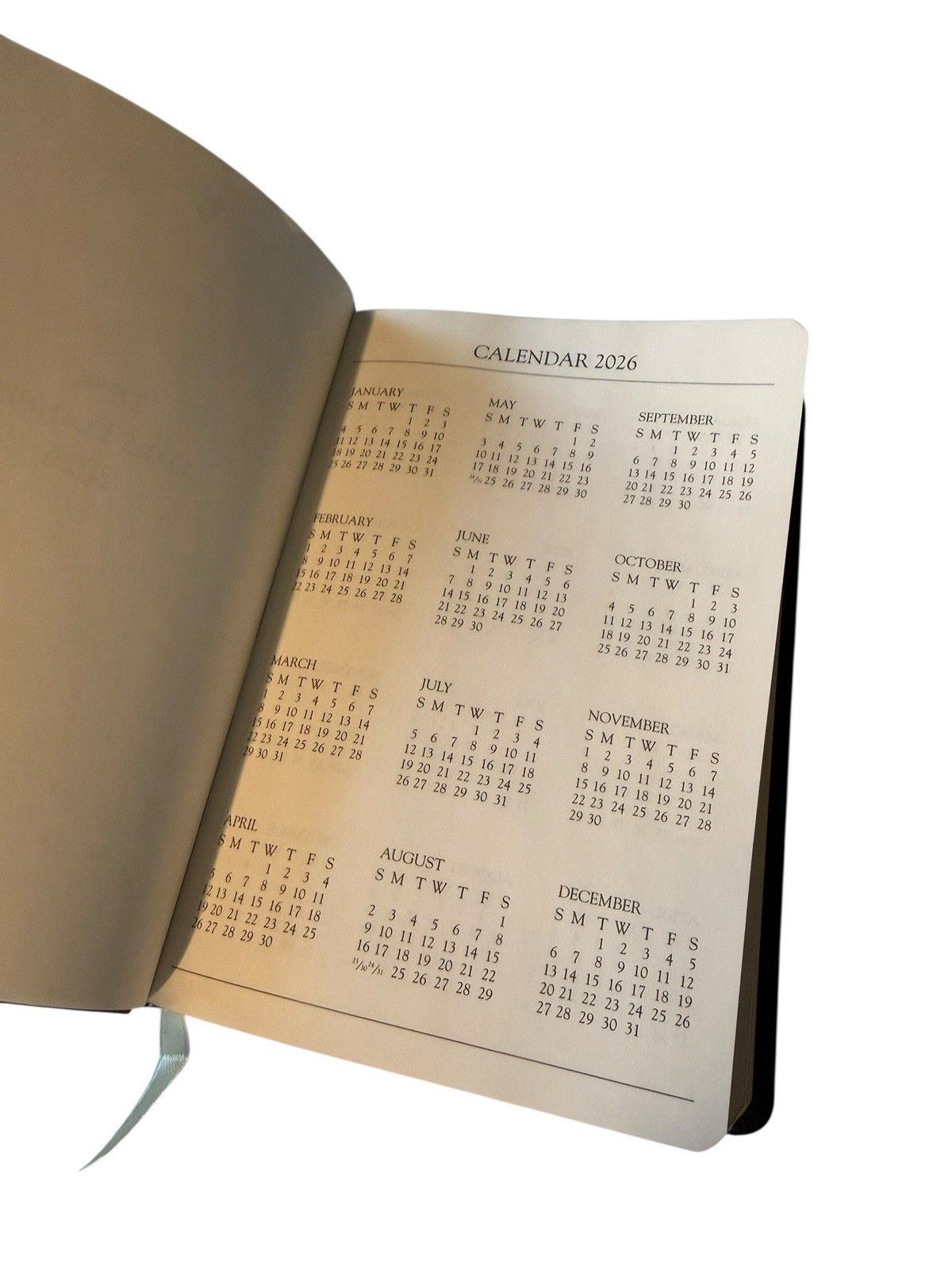 New Gallery Leather 2026 Daily Planner Black Notes Tasks Format 8” X 5.5”