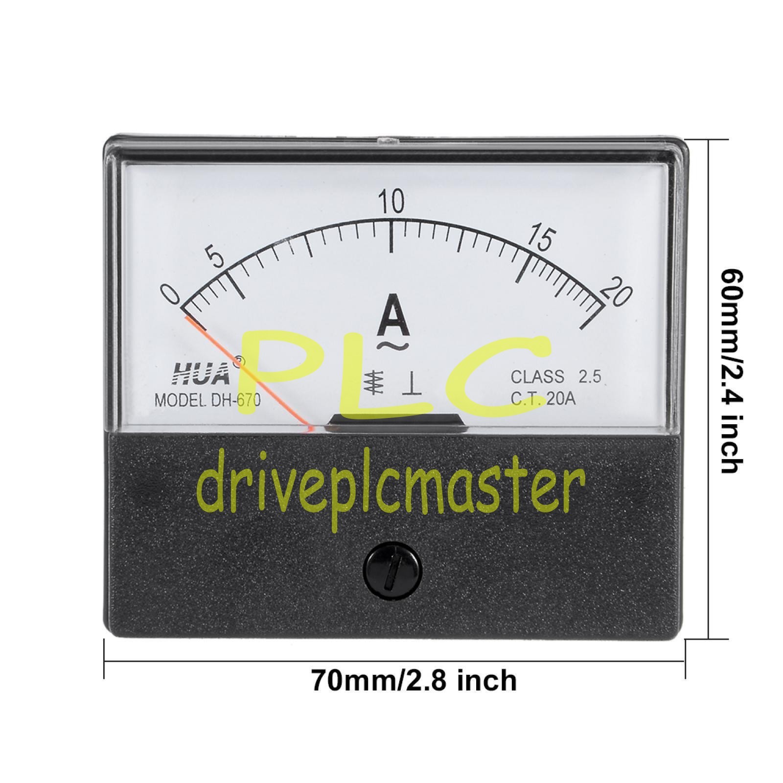 AC 0-20A Analog Panel Ammeter Gauge Ampere Current Meter DH-670 NEW