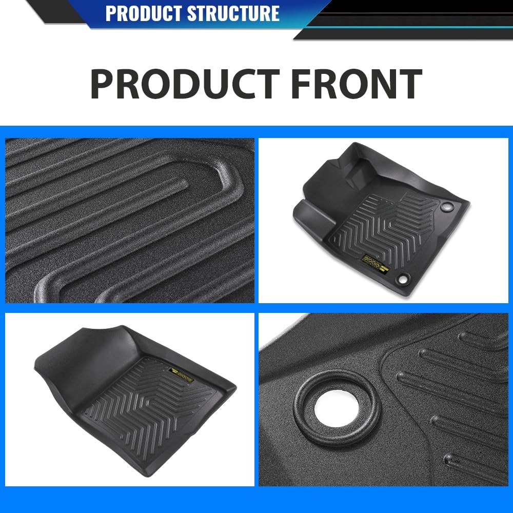 TPE Floor Mats for Insight Civic 2016-2021 All Weather 1st 2nd Row 3PCS