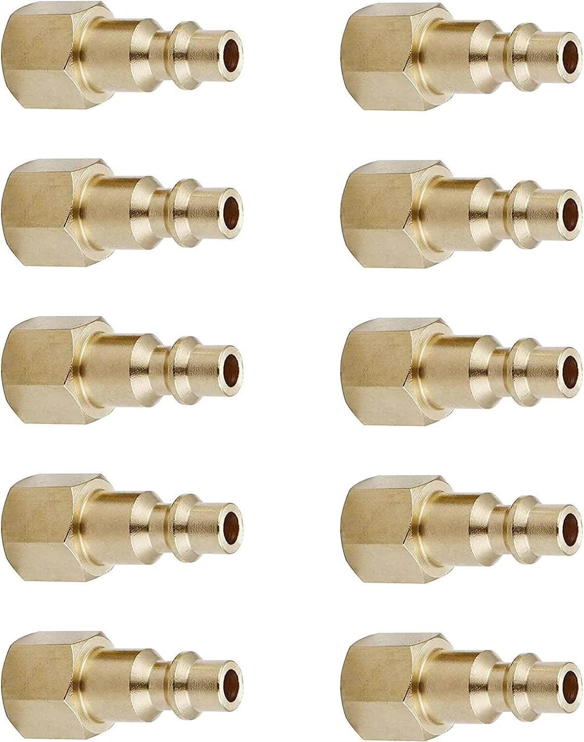 1/4-Inch Female Coupler Quick Connect, Air Hose & Air Coupler Plug – Pack of 10
