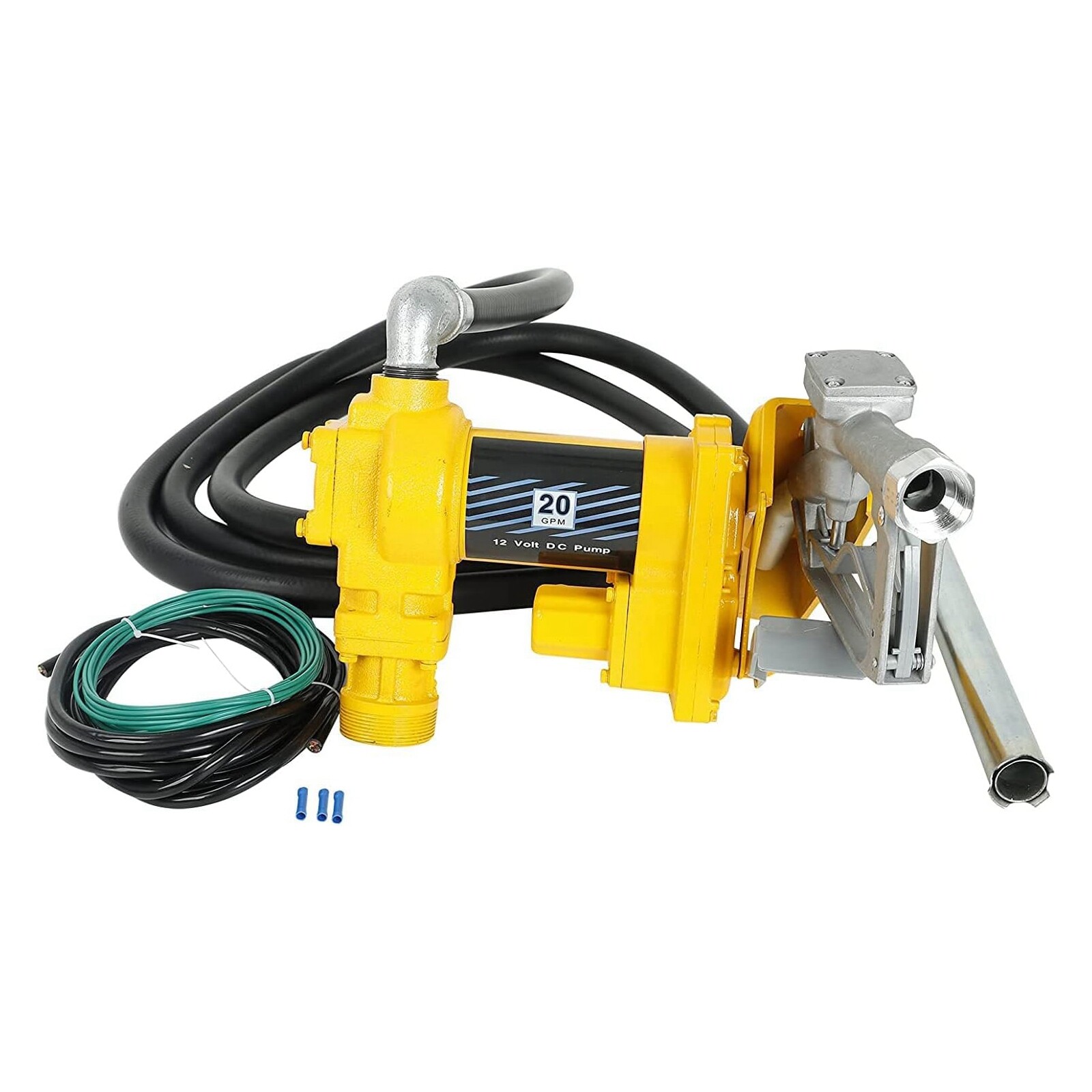 Fuel Transfer Pump Gasoline Pump 20GPM 12V with Hose & Nozzle for Diesel