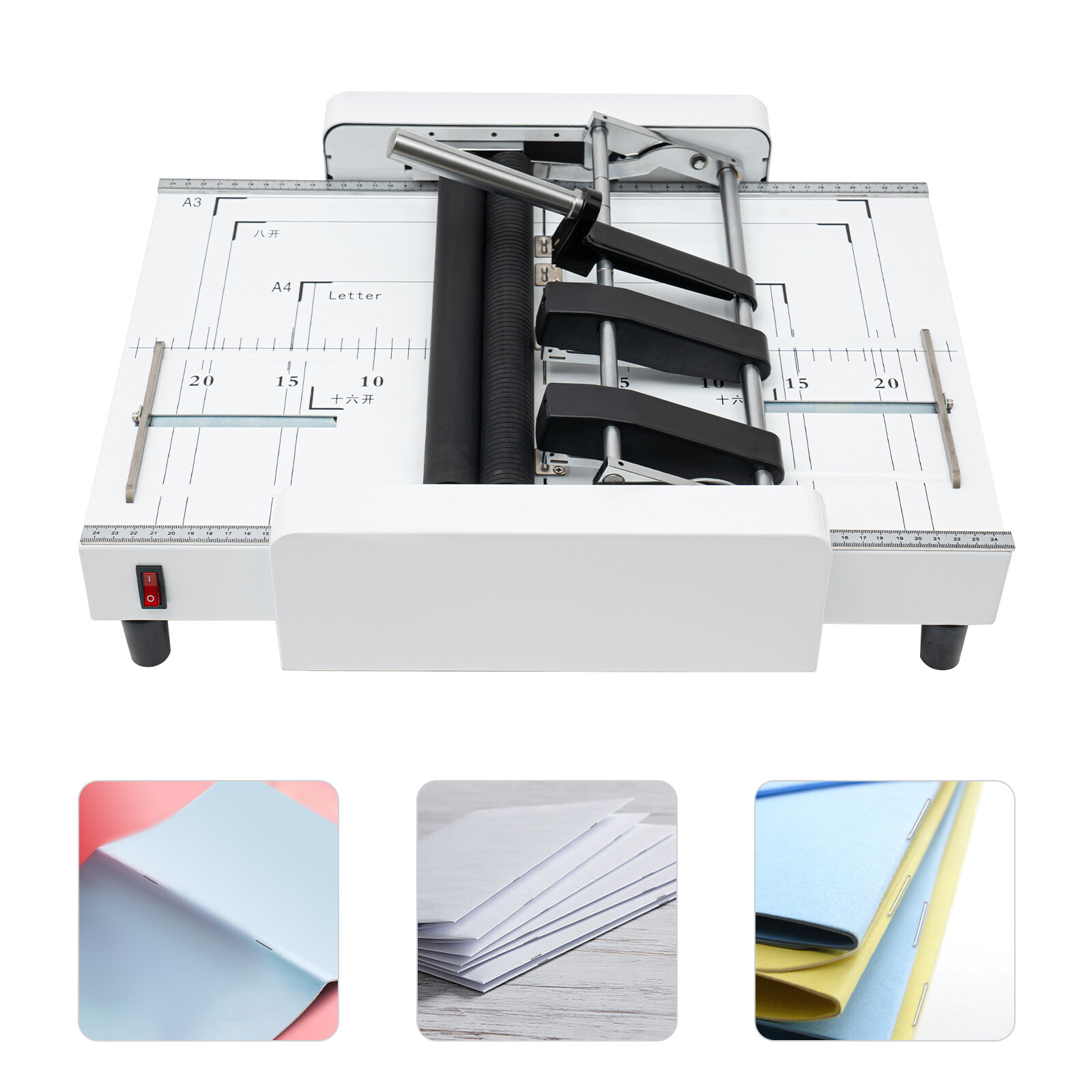 A3 Booklet Folding Binding Machine Paper Stapling Making Book Stapler Office 60W