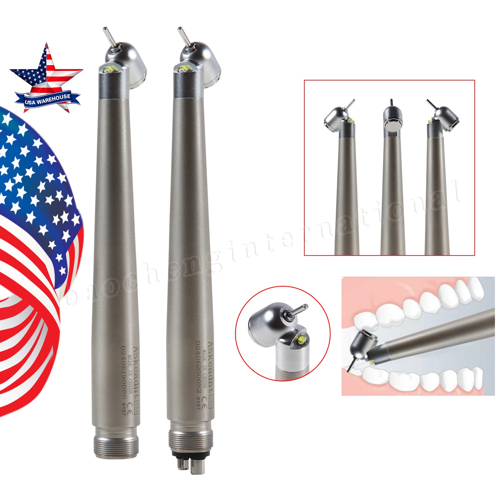 Dental 45° Surgical High Speed Handpiece LED E-generator Push Button NSK STYLE