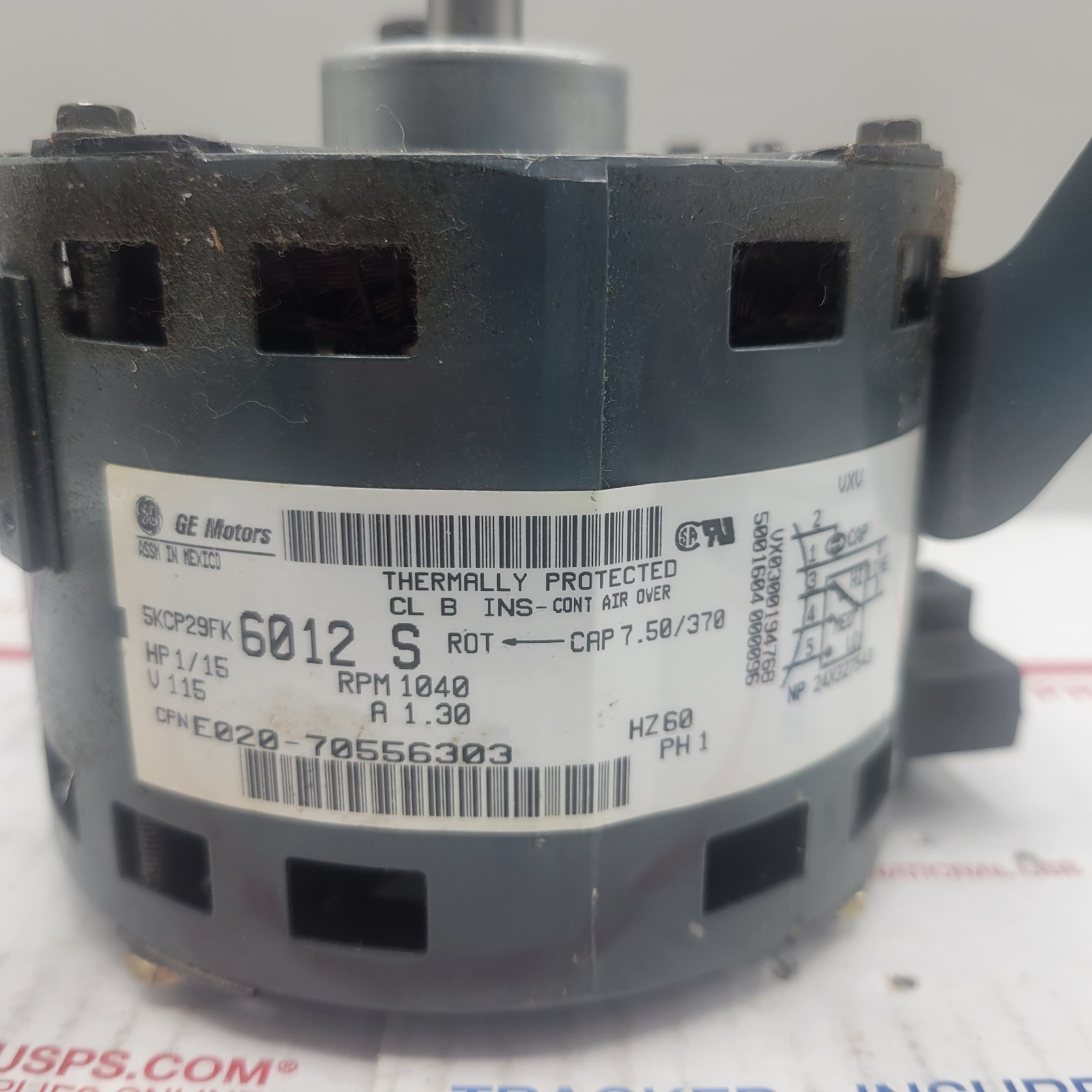 GE Motors 5KCP29FK6012S 1/15 HP 1040 RPM 115V CPNE020-70556303 USED