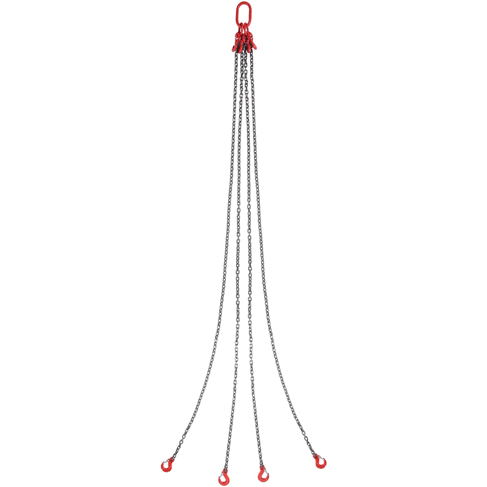 VEVOR 3/8″ x 10′ Chain Sling 4 Legs G80 Lifting Chain with Grab Hooks 18400 lbs
