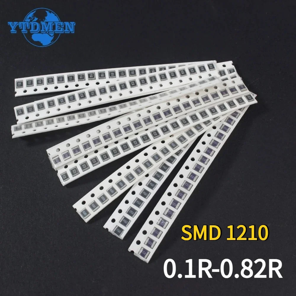 200PCS 1210 SMD Resistor Kit 0.1Ω-0.82Ω 1% Alloy 10 Values Assorted Set Pack