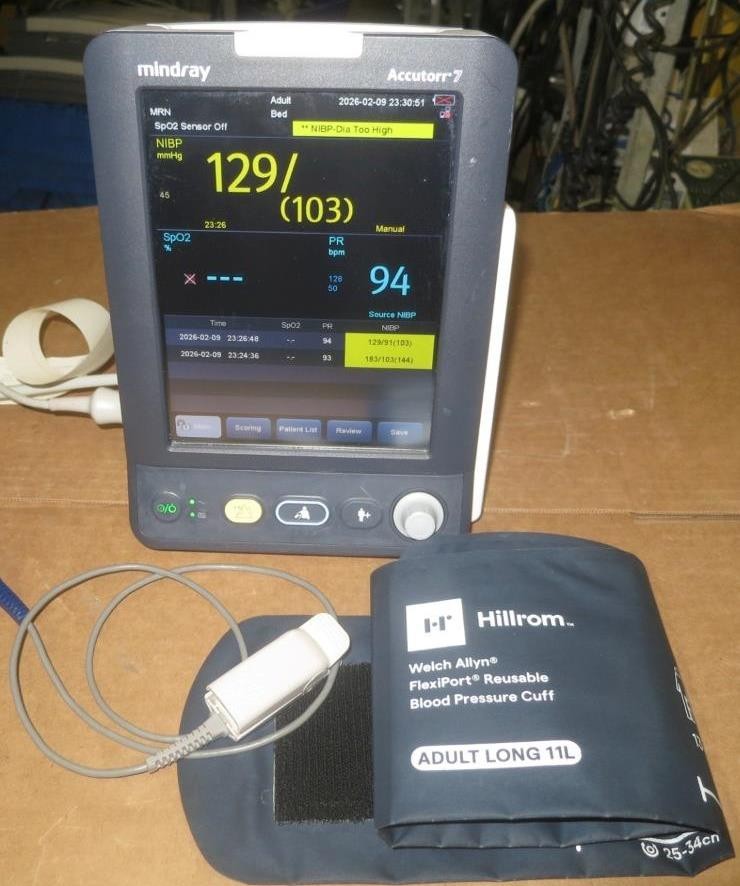 mindray Accutorr 7 Patent Monitor NELLCOR spo2 nibp sao2 printer recorder