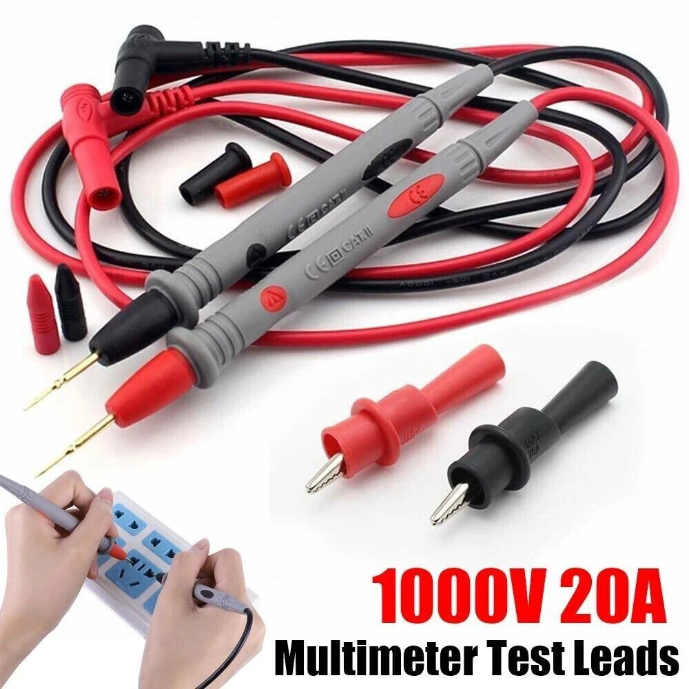 Multimeter Test Leads for Fluke Meter Electrical Alligator Clip Probes 1000V 20A