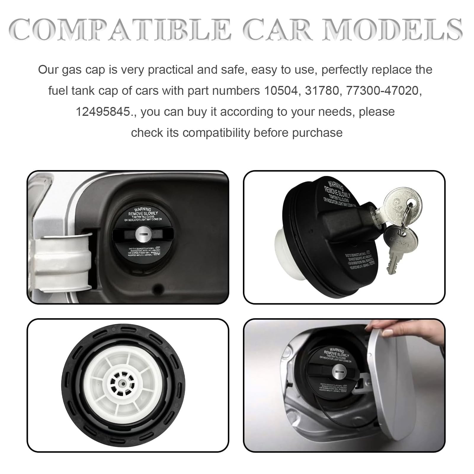 Locking Gas Cap with Key, Gas Cap Lock Compatible with Toyota 4Runner Tacoma …