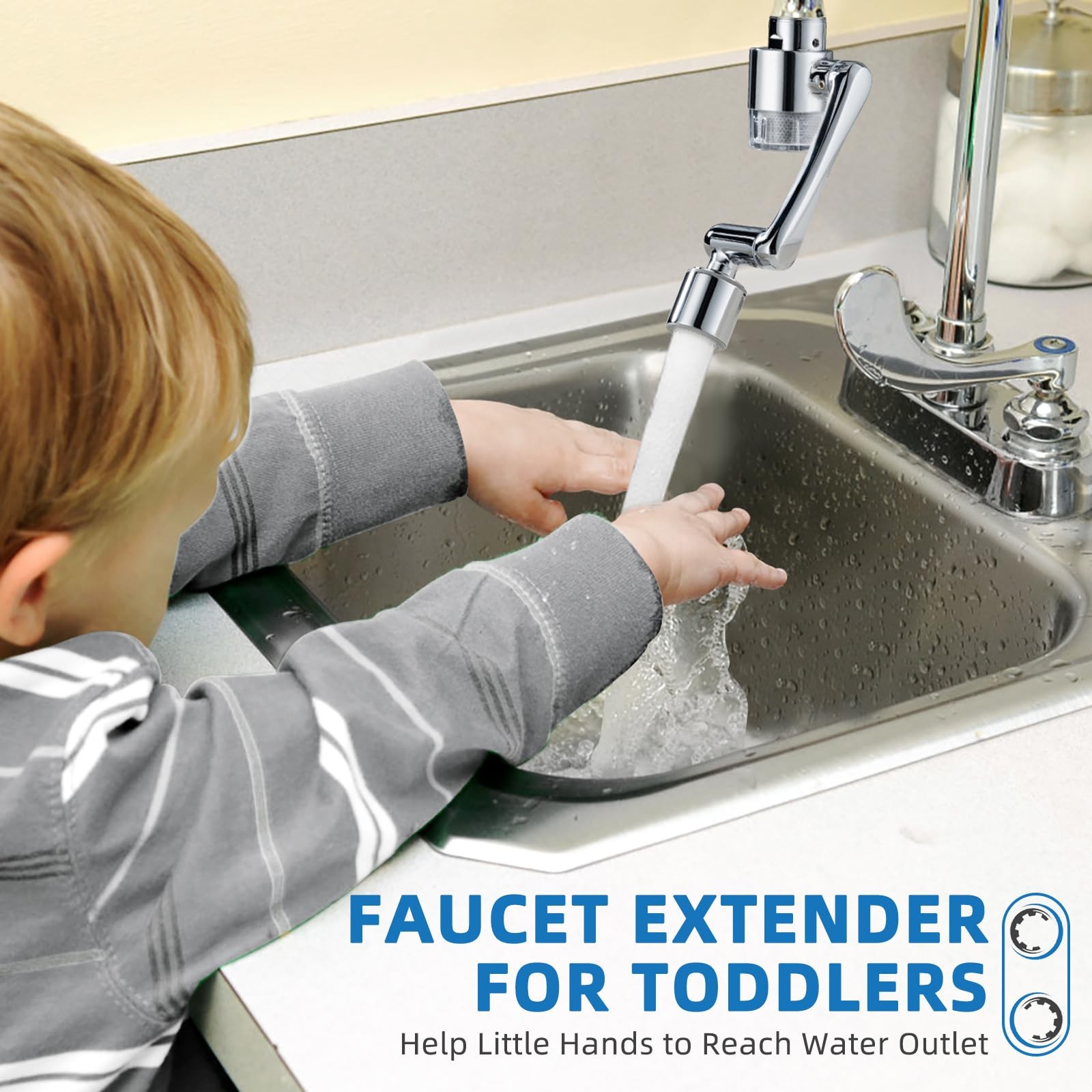 CECEFIN Water-Filter for Sink-Faucet C- Silver2- Filtered Swivel Aerator