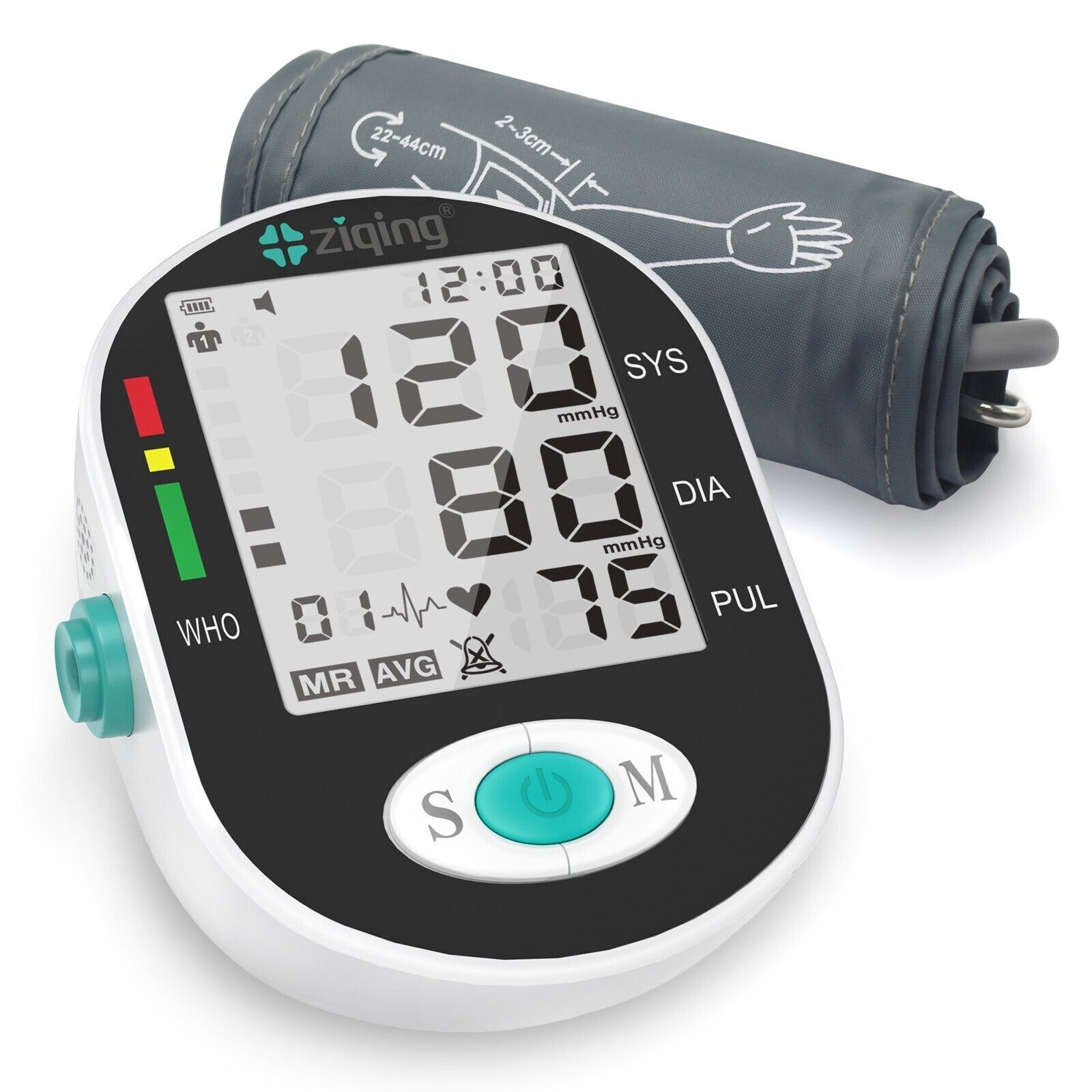 LCD Digital Blood Pressure Monitor Arm BP Large Cuff Pulse Meter Machine & Voice