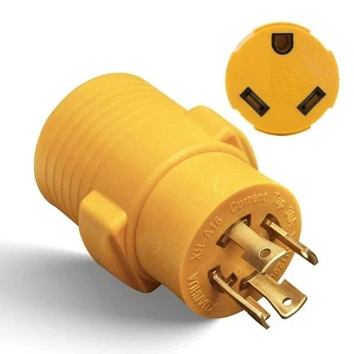 MECMO NEMA L14-30P to TT 30R 30 Amp RV Generator Adapter 4 Prong Locking