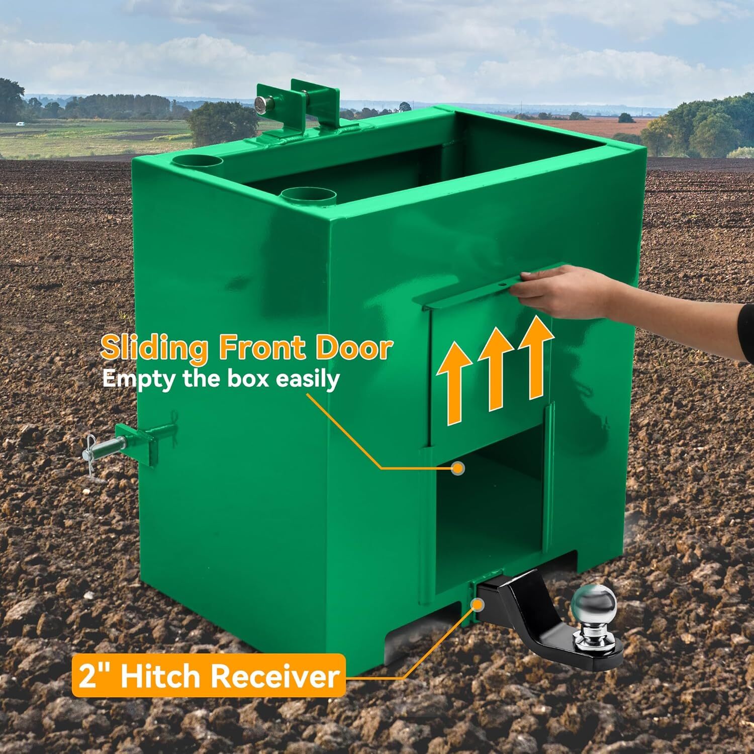 3 Point Hitch Ballast Box Counterweight for Cat 1 Cat-1 Skid Steer Tractor 800lb