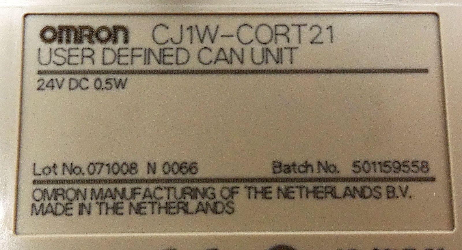 Omron CJ1W-CORT21 24V DC 0.5W Custom CAN Unit CAN Unit -used-