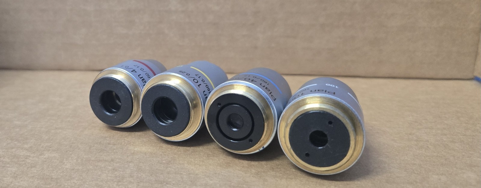 MOTIC MICROSCOPE OBJECTIVES LENS 4 X 10 X 40 X 100 X (INV06-BIND001B)
