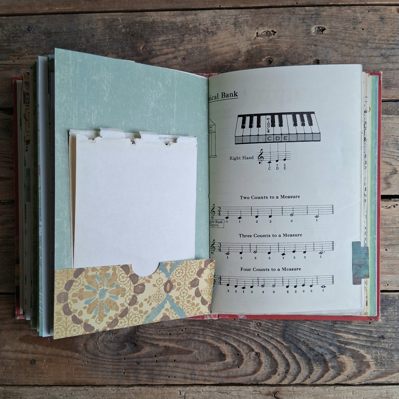 Handmade Junk Journal Vintage Textbook Cover Roads To Everywhere Blank Diary