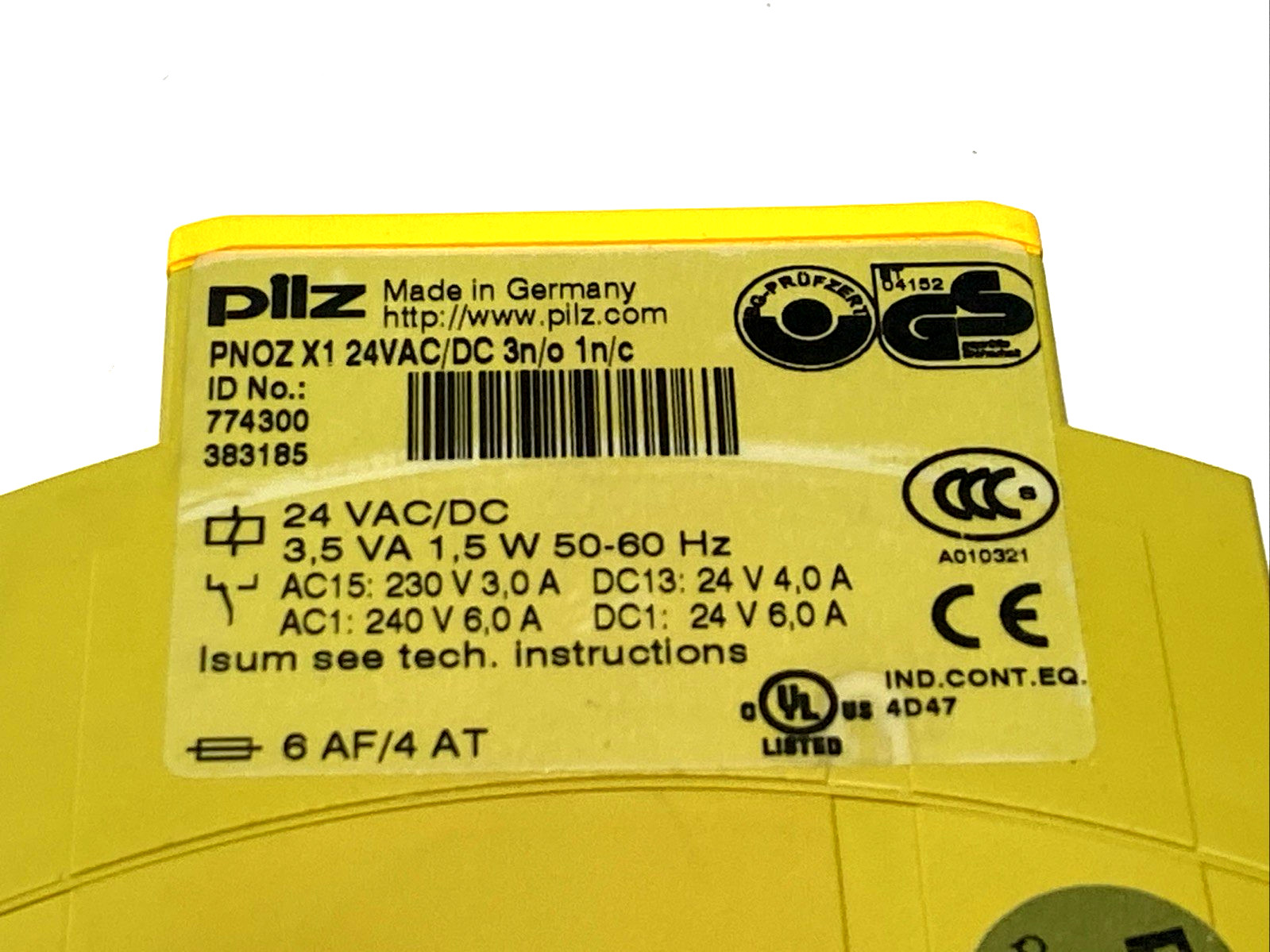 PILZ PNOZ X1 24VAC/DC 3n/o 1n/c Safety Relay 24V AC/DC 774300