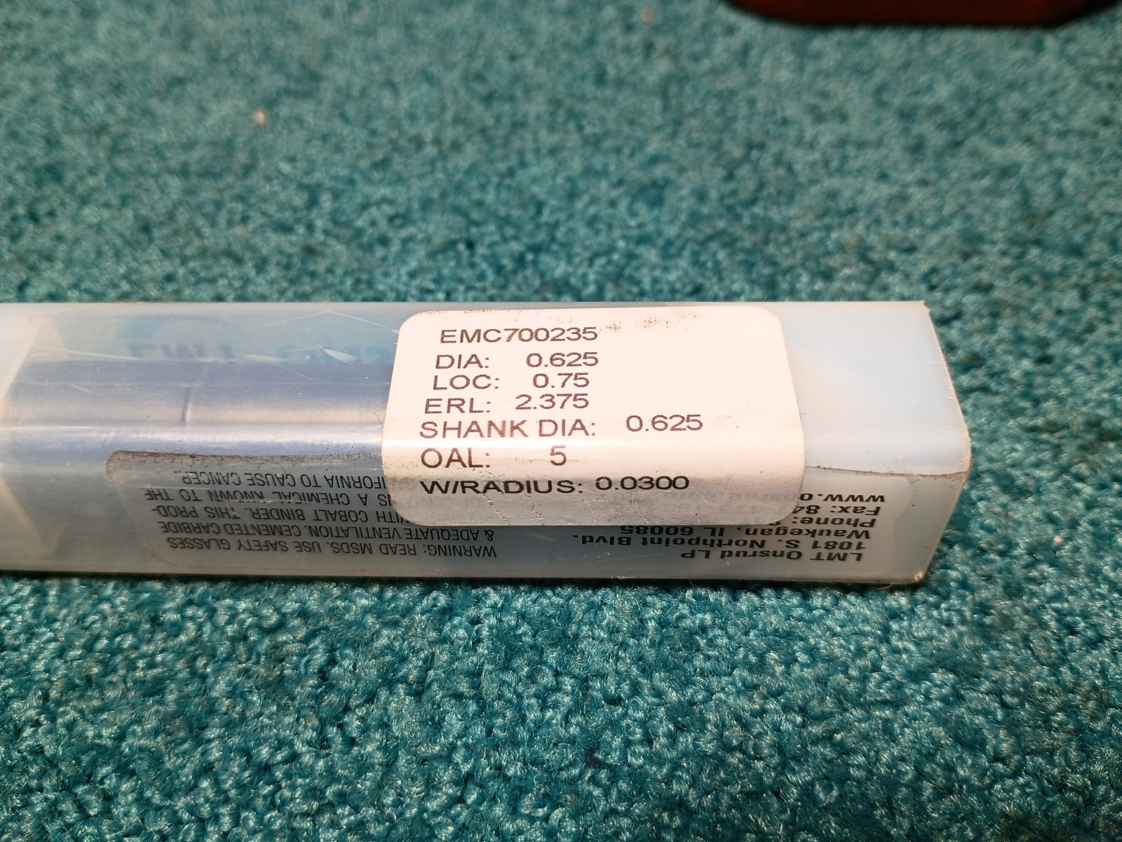 LMT Onsrud EMC700235 5/8″ Solid Carbide 7-Flute Corner Radius End Mill 5″