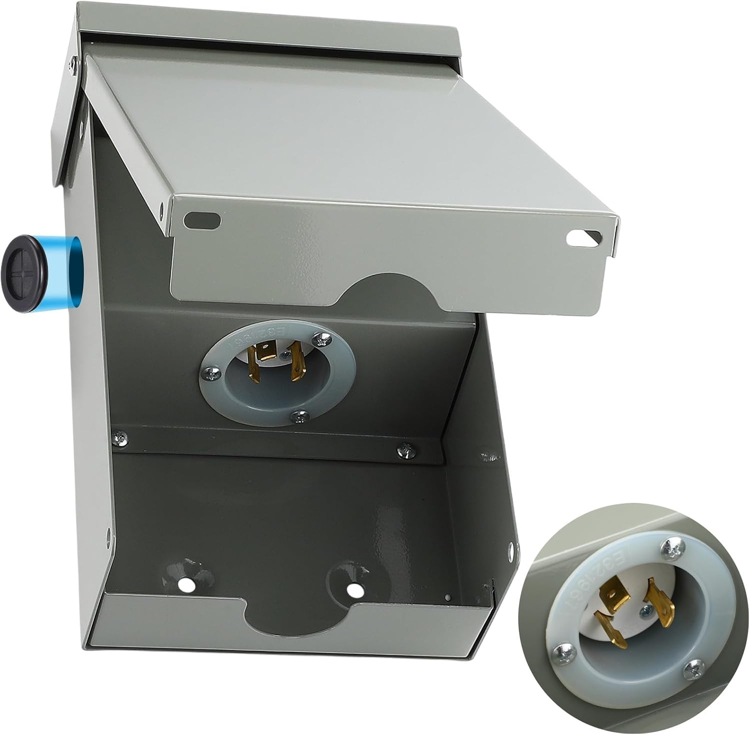 30 Amp Power Inlet Box Pre-Drilled Generator Inlet Box NEMA L5-30P 3-Prong Locki