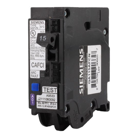 Siemens QA115AFC 15 A Plug-On Combination AFCI Breaker – Black