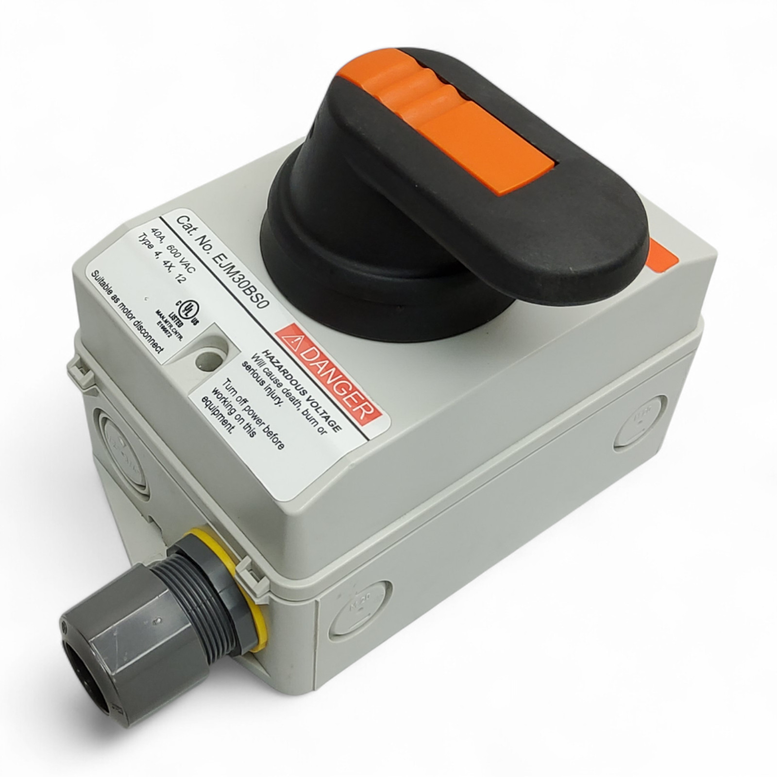 Mersen EJM30BS0 Enclosed Disconnector Switch 40A 600 4X non-Metallic VAC NEMA