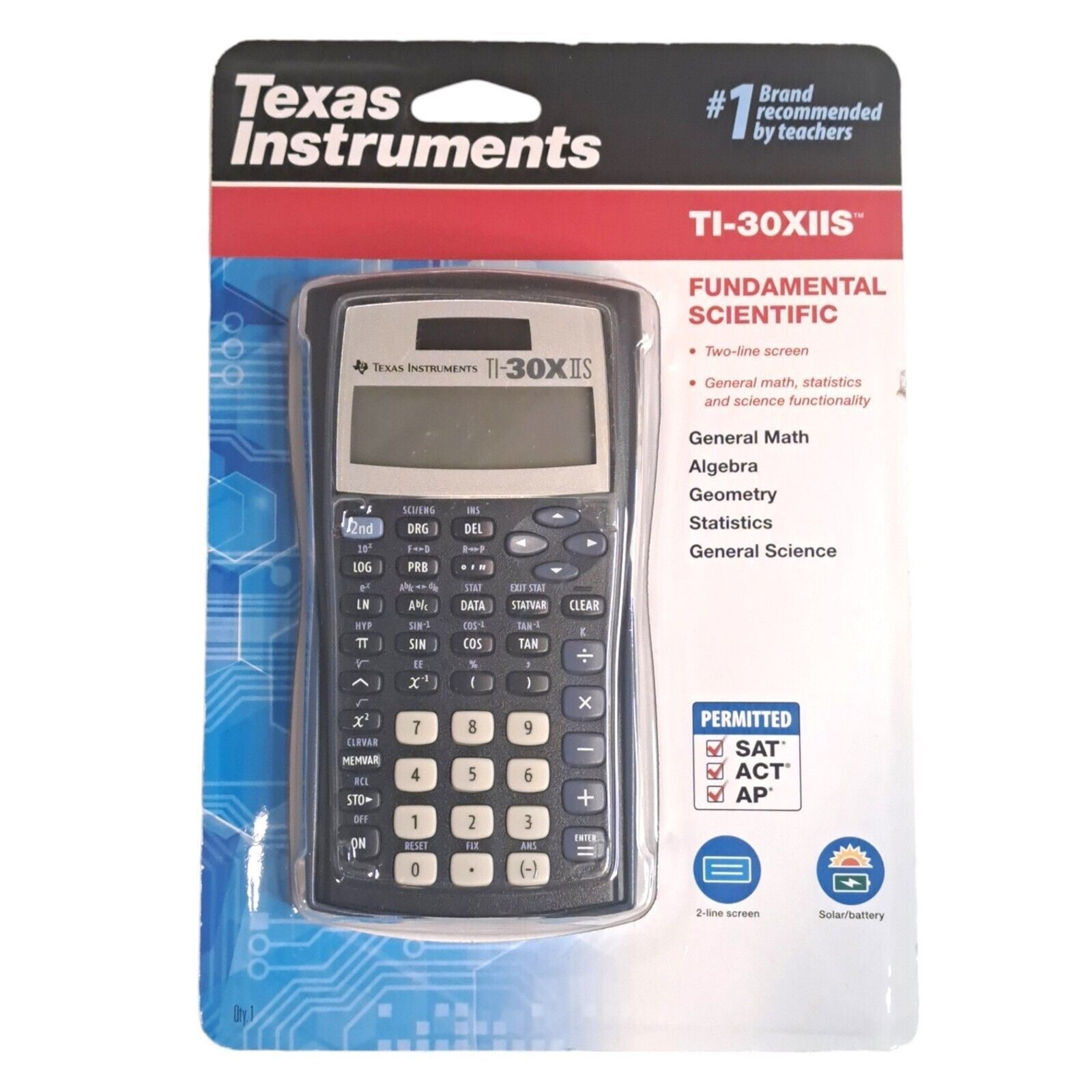 TI30XIIS Fundamental Scientific Calculator SAT ACT AP Solar+ Texas Instruments