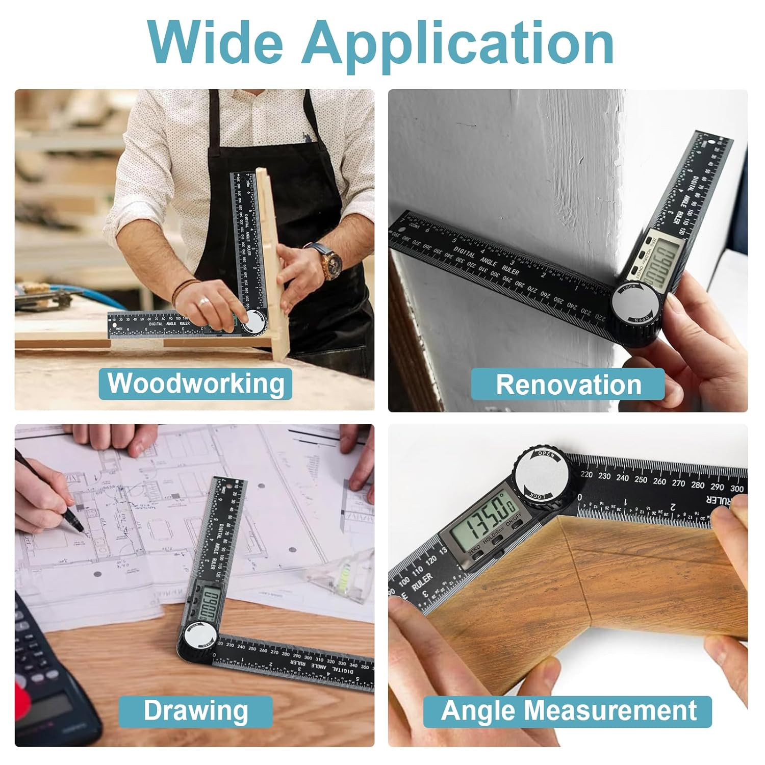 Third Generation Protractor Angle Finder, Digital Angle Ruler with 7Inch/200Mm