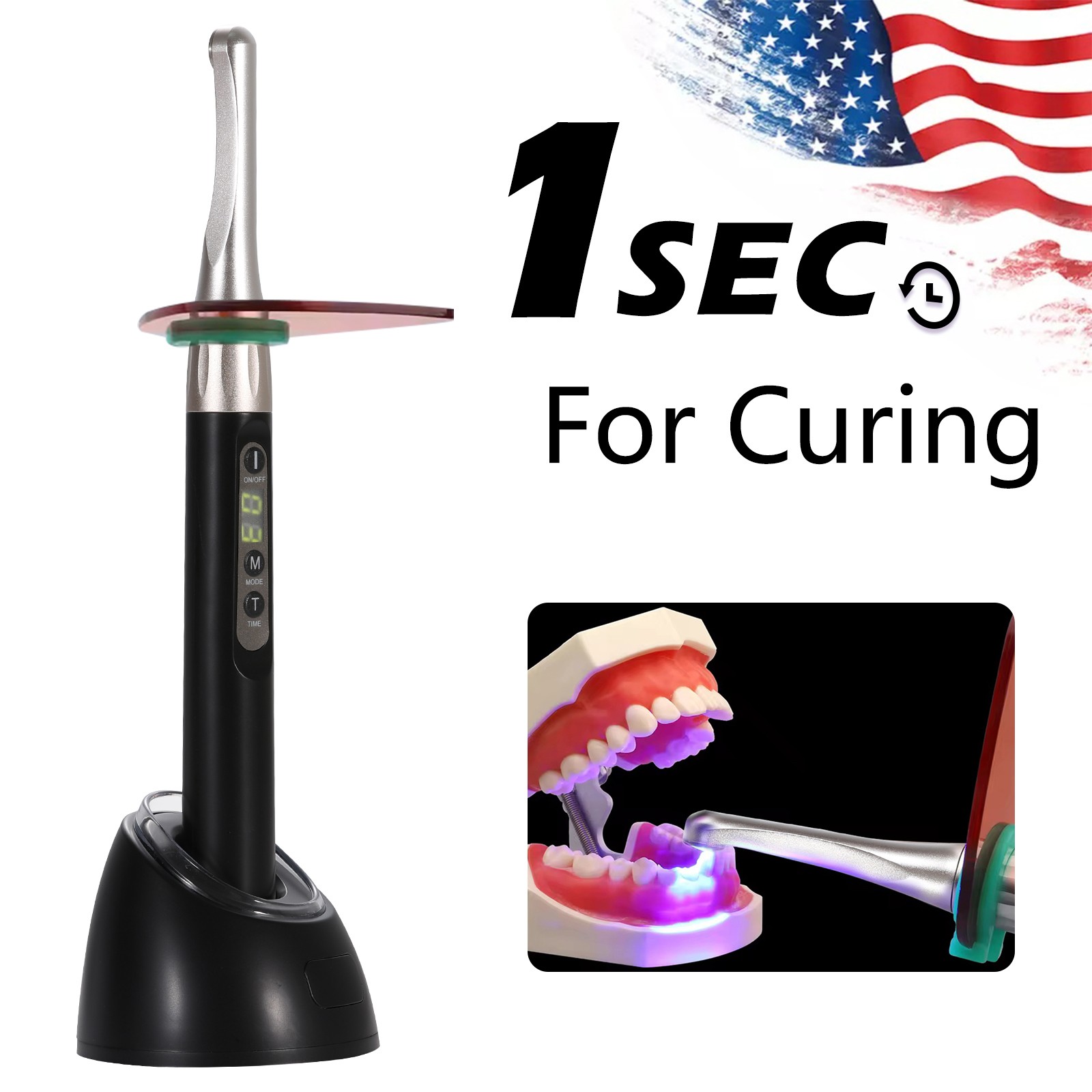 For Woodpeck Dental Wireless Curing Light 1 Second Cur LED Lamp 2500mw/cm²