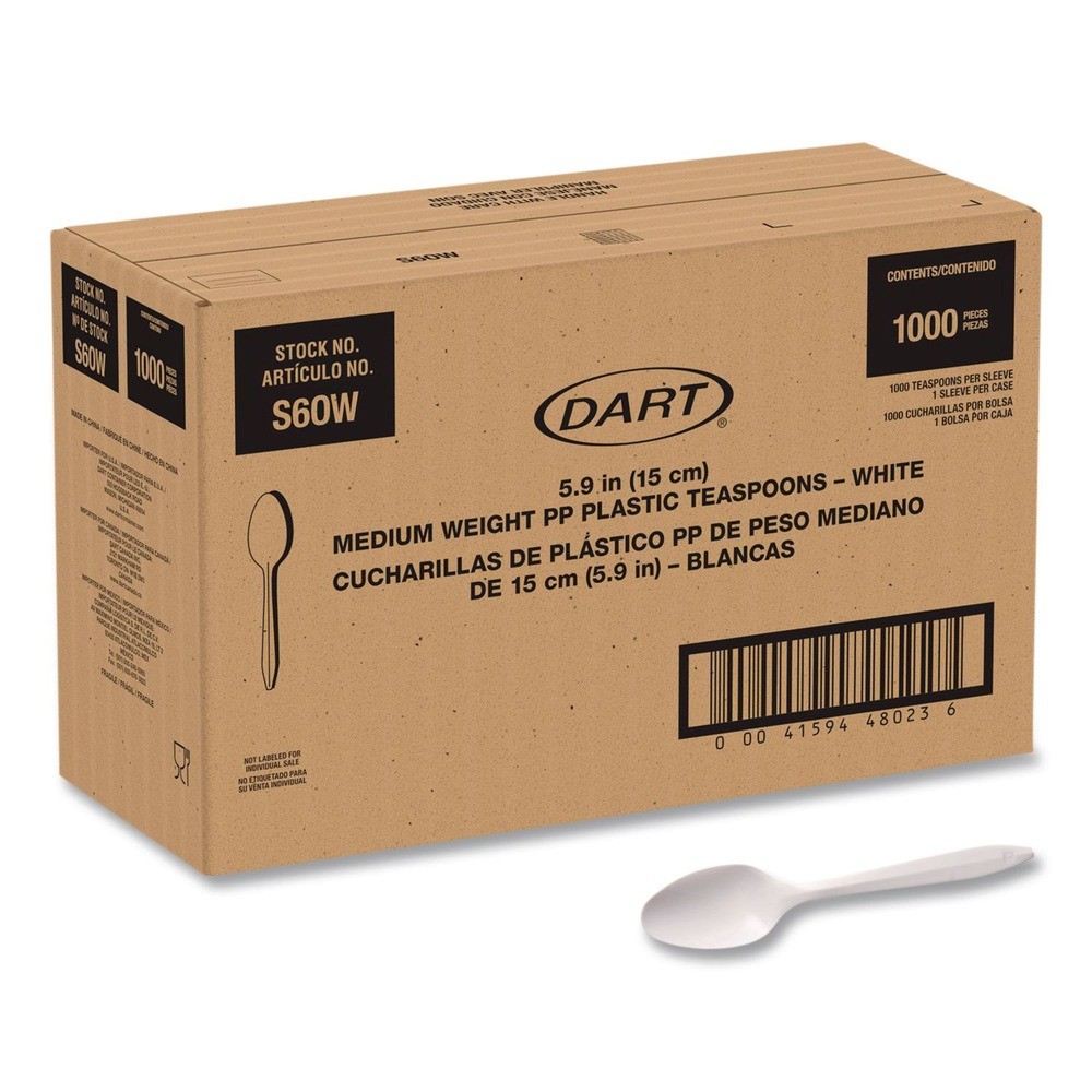 SOLO S6OW Style Setter Medium Weight Teaspoon Cutlery – White (1000/Carton) New