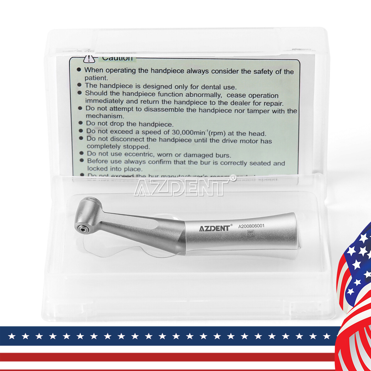 Dental Slow Low Speed Handpiece Push Contra Angle For Friction Grip 1.6mm Bur