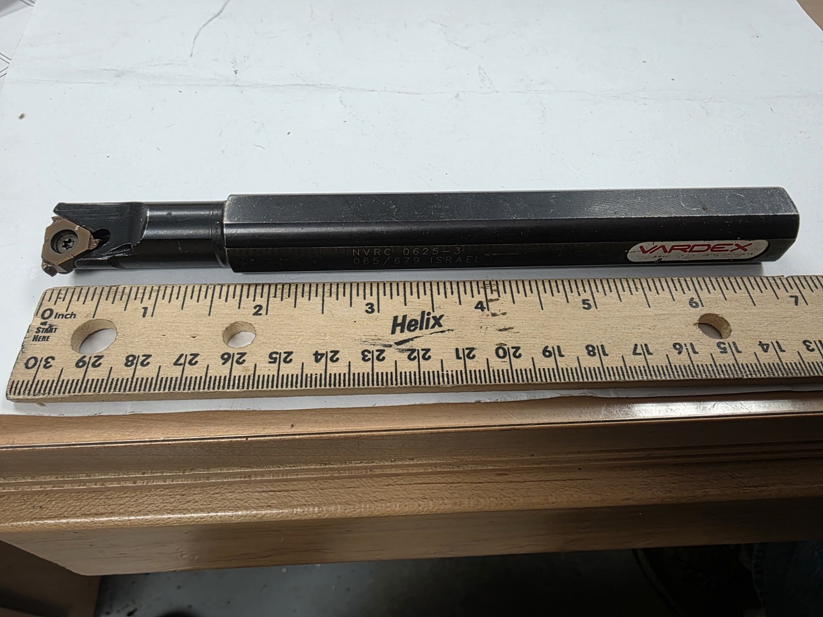 VARDEX INDEXABLE ID THREAD BAR NVRC 0625-3 065/679 ISRAEL .75 Shank, used