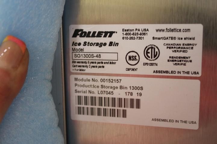 Follett SG1300S-48 48″ Ice Bin – 1320 lbs